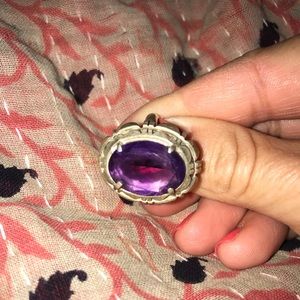 Vintage Sterling Silver and Amethyst B Piaso ring